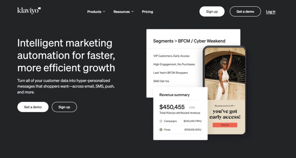 Αρχική σελίδα Klaviyo, έξυπνη λύση μάρκετινγκ