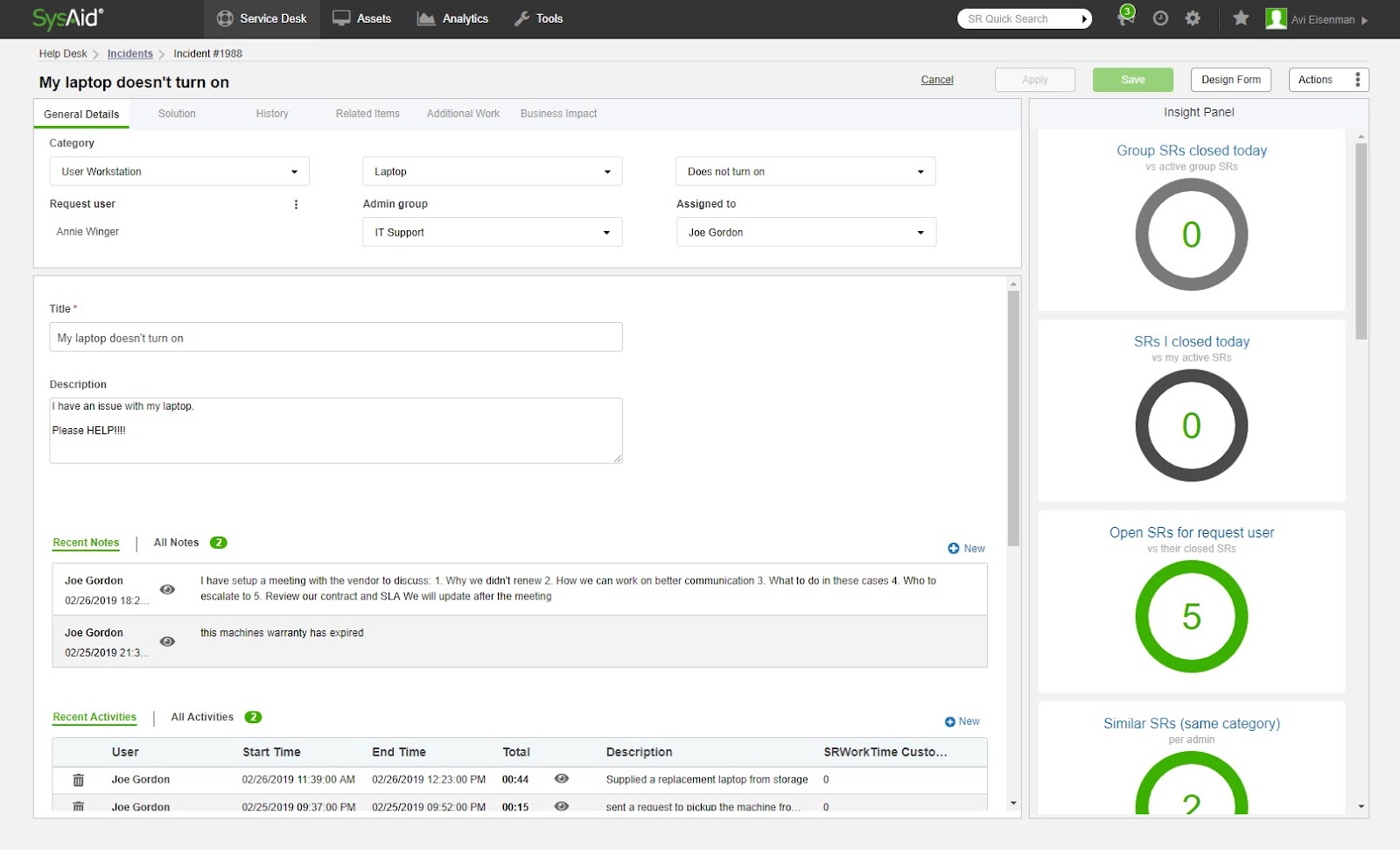 Τι το κάνει διαφορετικό από το ServiceNow; - App - Uploads - 2021 - 11 - Sysaid Open Ticket.jpg