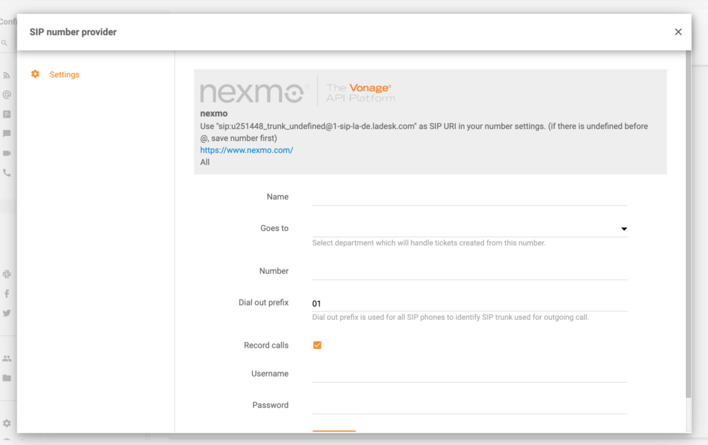 Nexmo-στο-LiveAgent