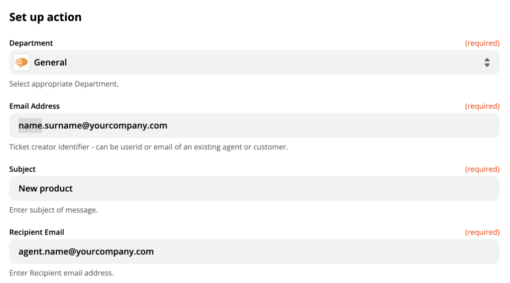 Εγκατάσταση δράσης του LiveAgent στο Zapier