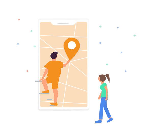 travellling-searching location-illustration