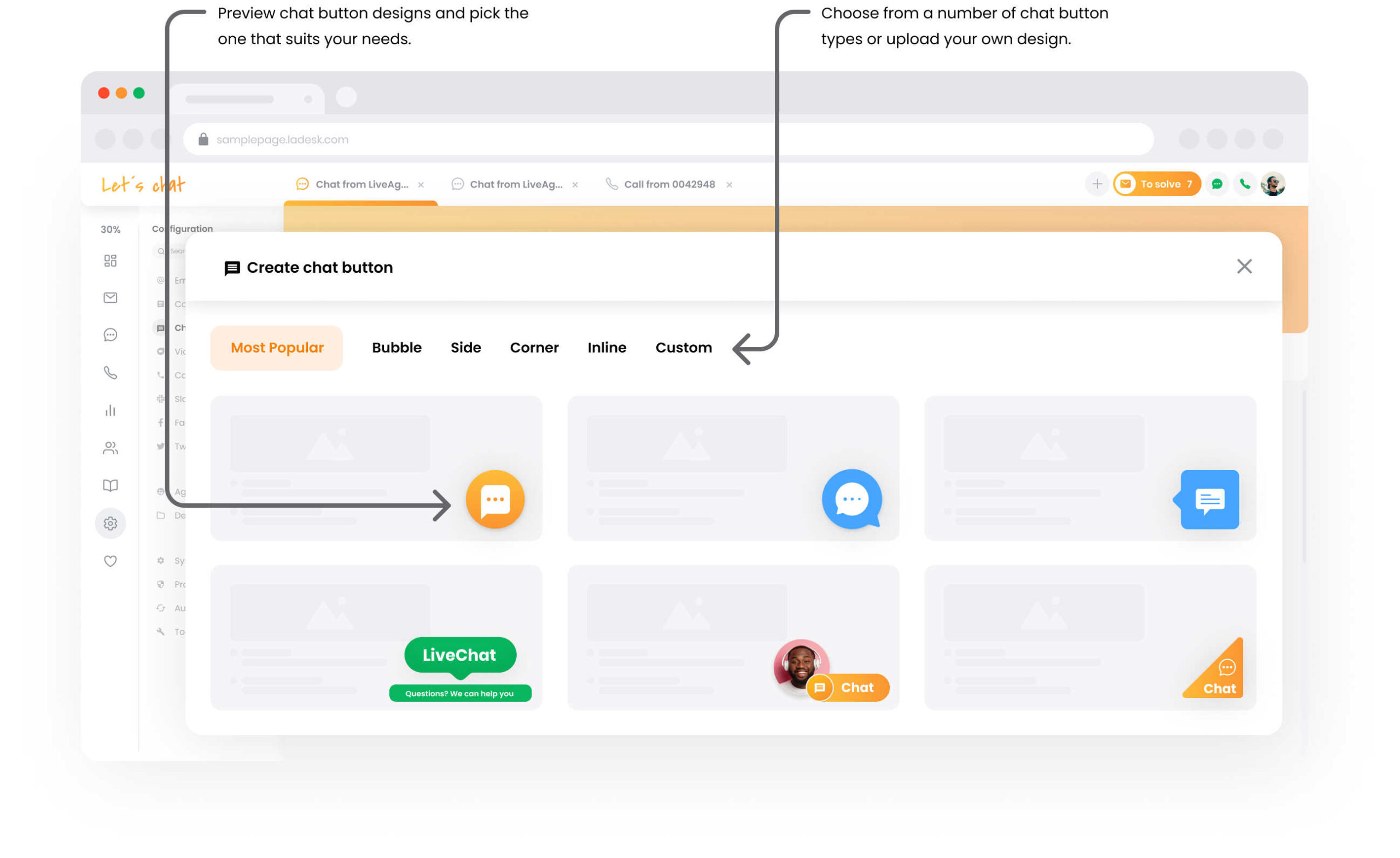 LiveAgent live chat button