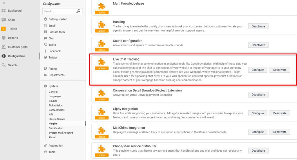 Παρακολούθηση συνομιλίας LiveAgent