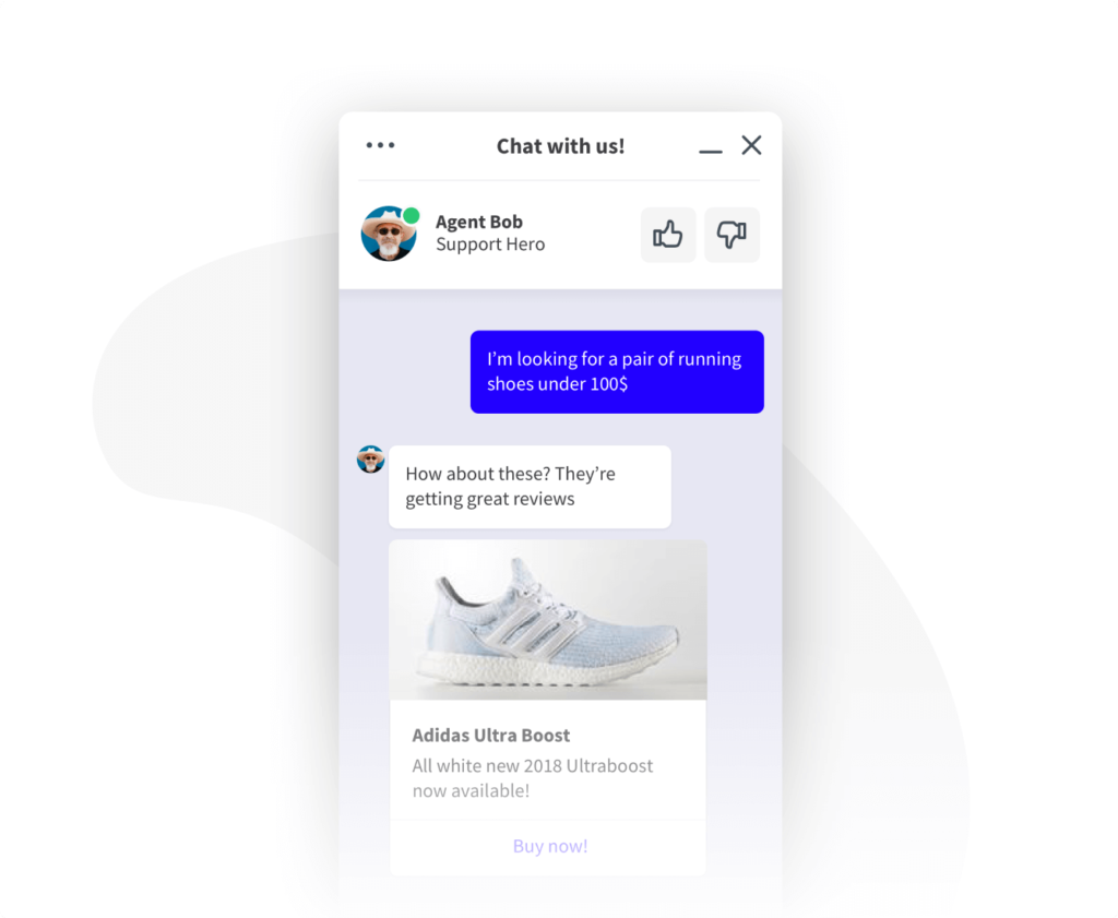 Παράδειγμα widget συνομιλίας LiveChat