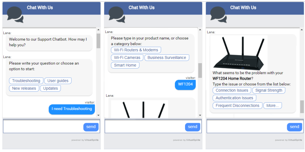 Chatbot - τρέχουσα συνομιλία με τον πελάτη