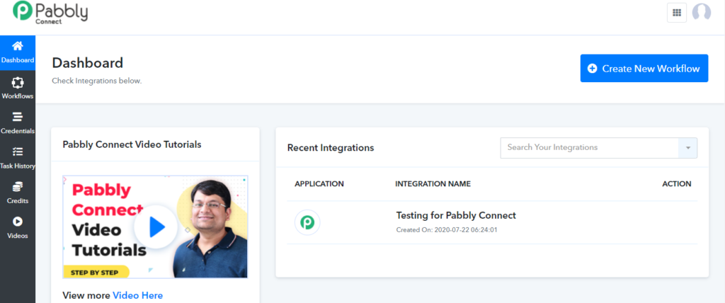 Πίνακας ελέγχου χρήστη Pabbly Connect