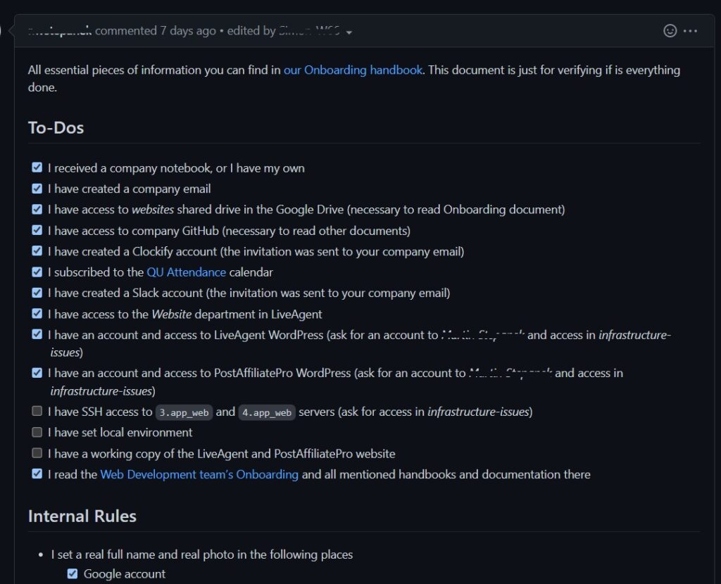 Quality Unit onboarding process on GitHub
