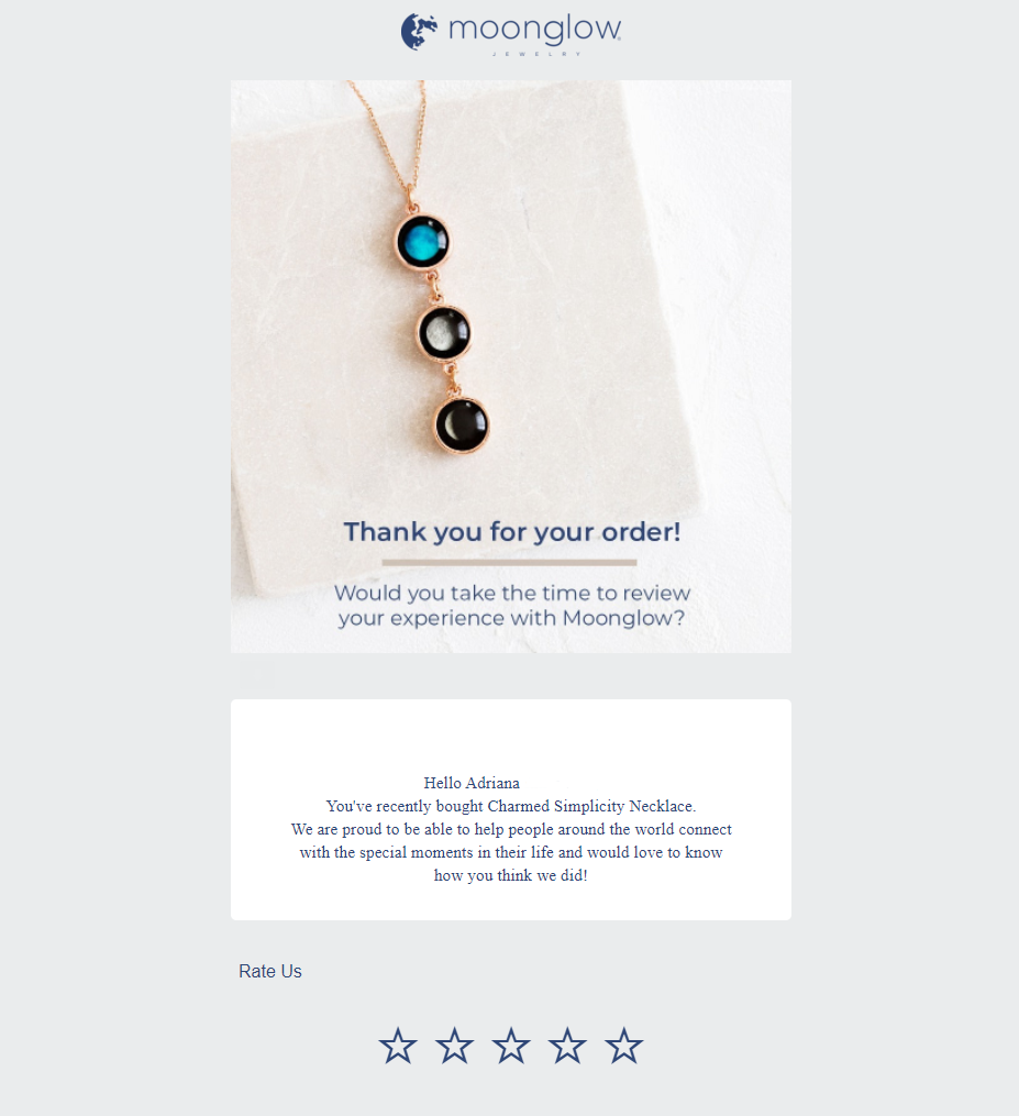 Email σας ευχαριστούμε για την παραγγελία σας