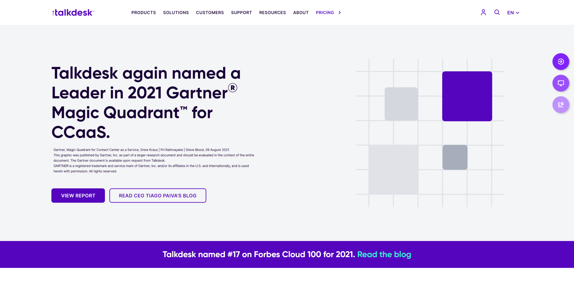 Αρχική σελίδα λογισμικού Talkdesk Call Center