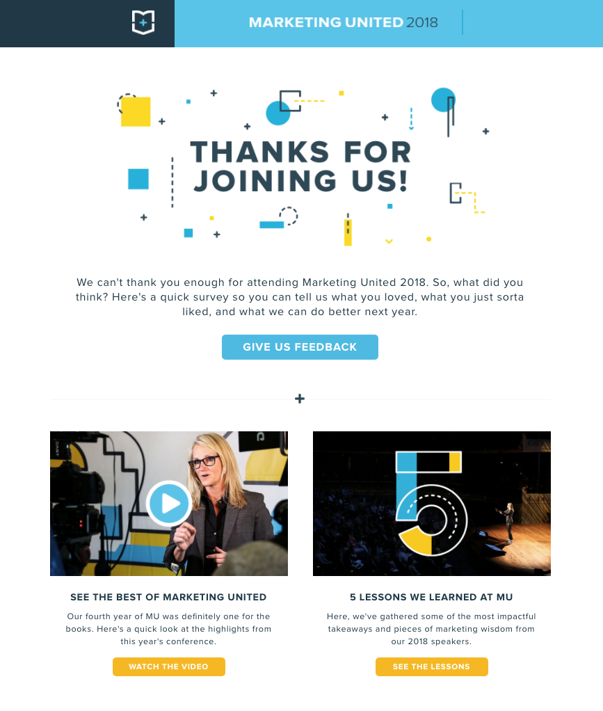 παράδειγμα email παρακολούθησης εκδήλωσης μονάδας μάρκετινγκ