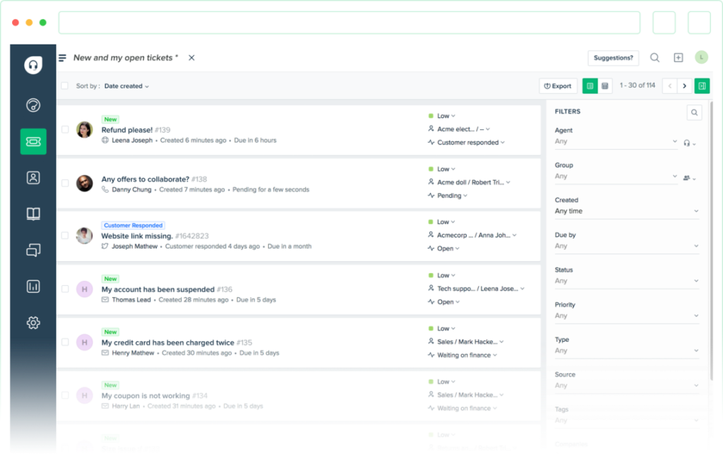 Ανοιχτές καρτέλες στο FreshDesk
