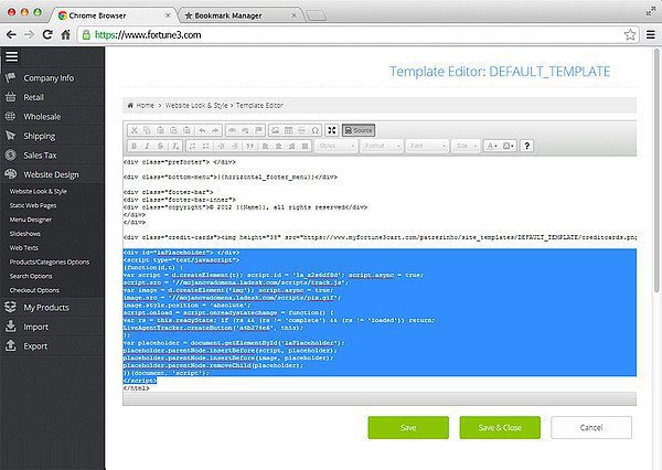 fortune3 LiveAgent ενσωμάτωση