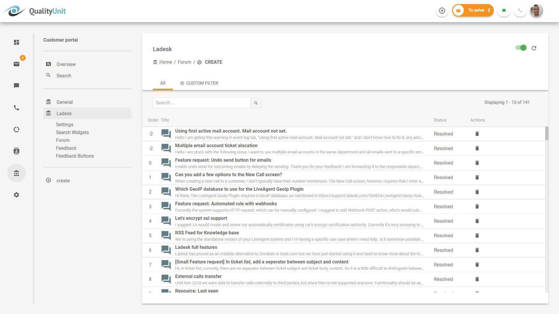 LiveAgent Forum