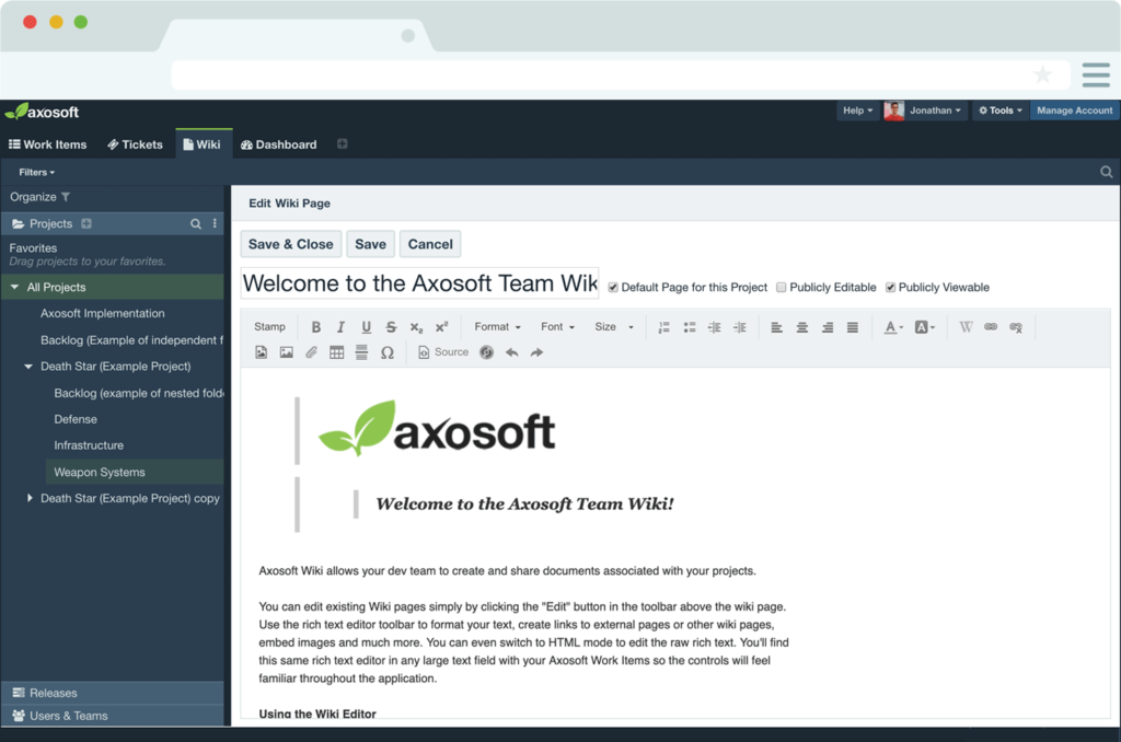 Δημιουργία σελίδας Wiki στο Axasoft