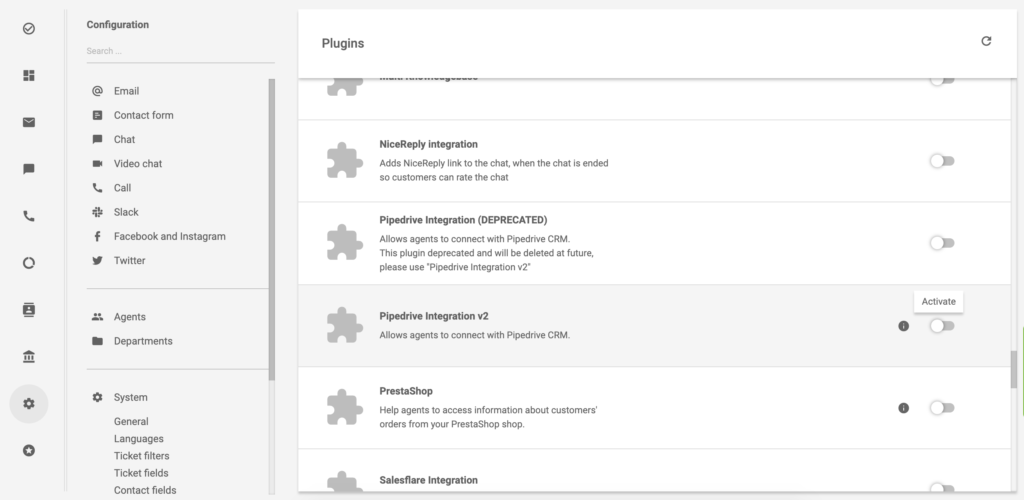Ενσωμάτωση PipeDrive v2 στην ενότητα plugin LiveAgent