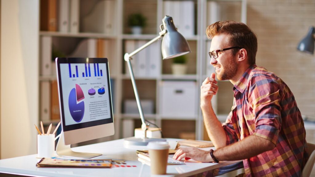 Man working in the morning