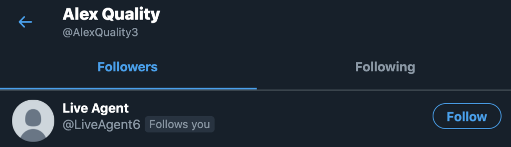Παράδειγμα ακόλουθου στο Twitter